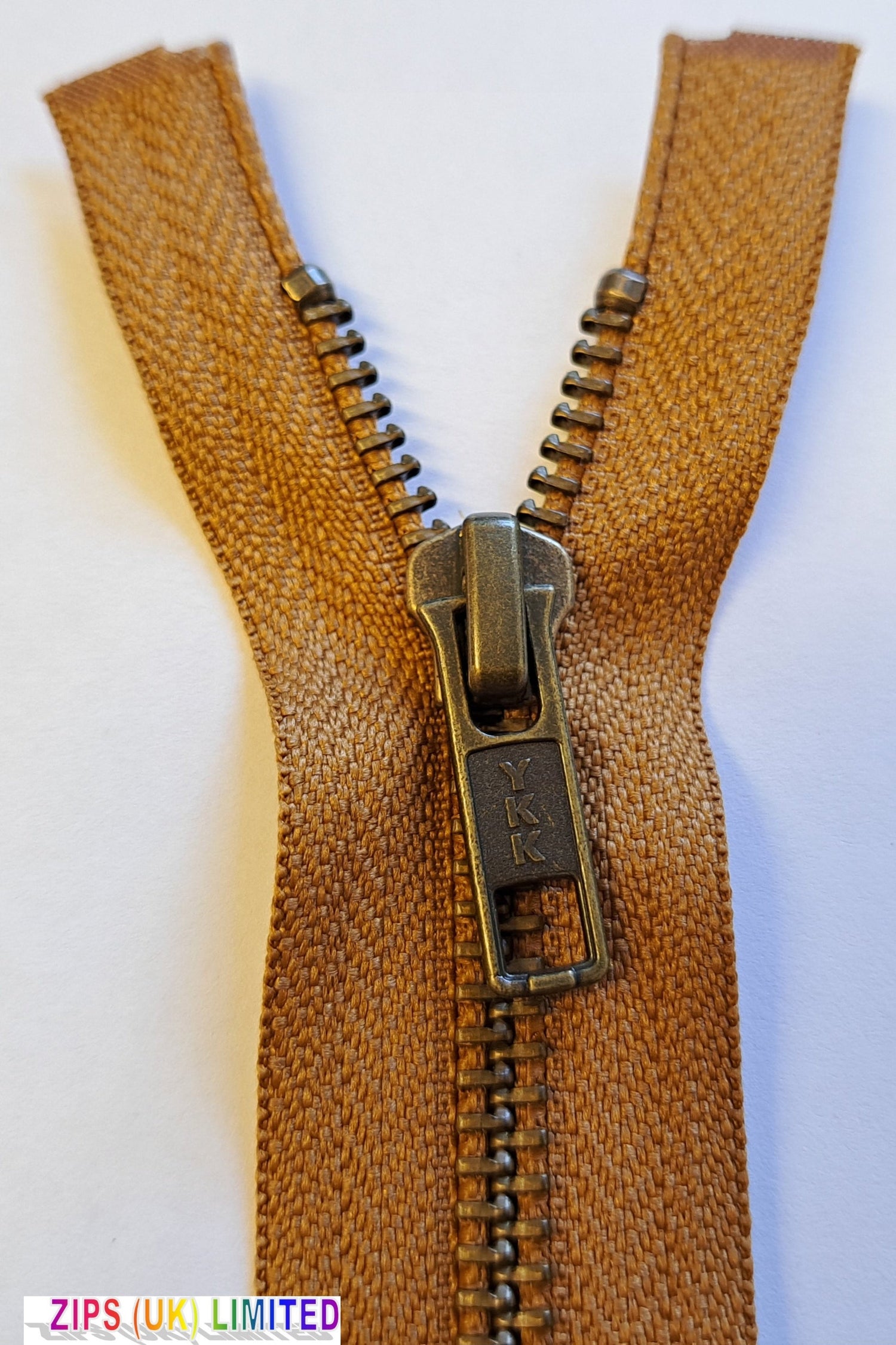 RGKBOR56 Antique Brass Heavy Weight Open End 71cm/28" Zip