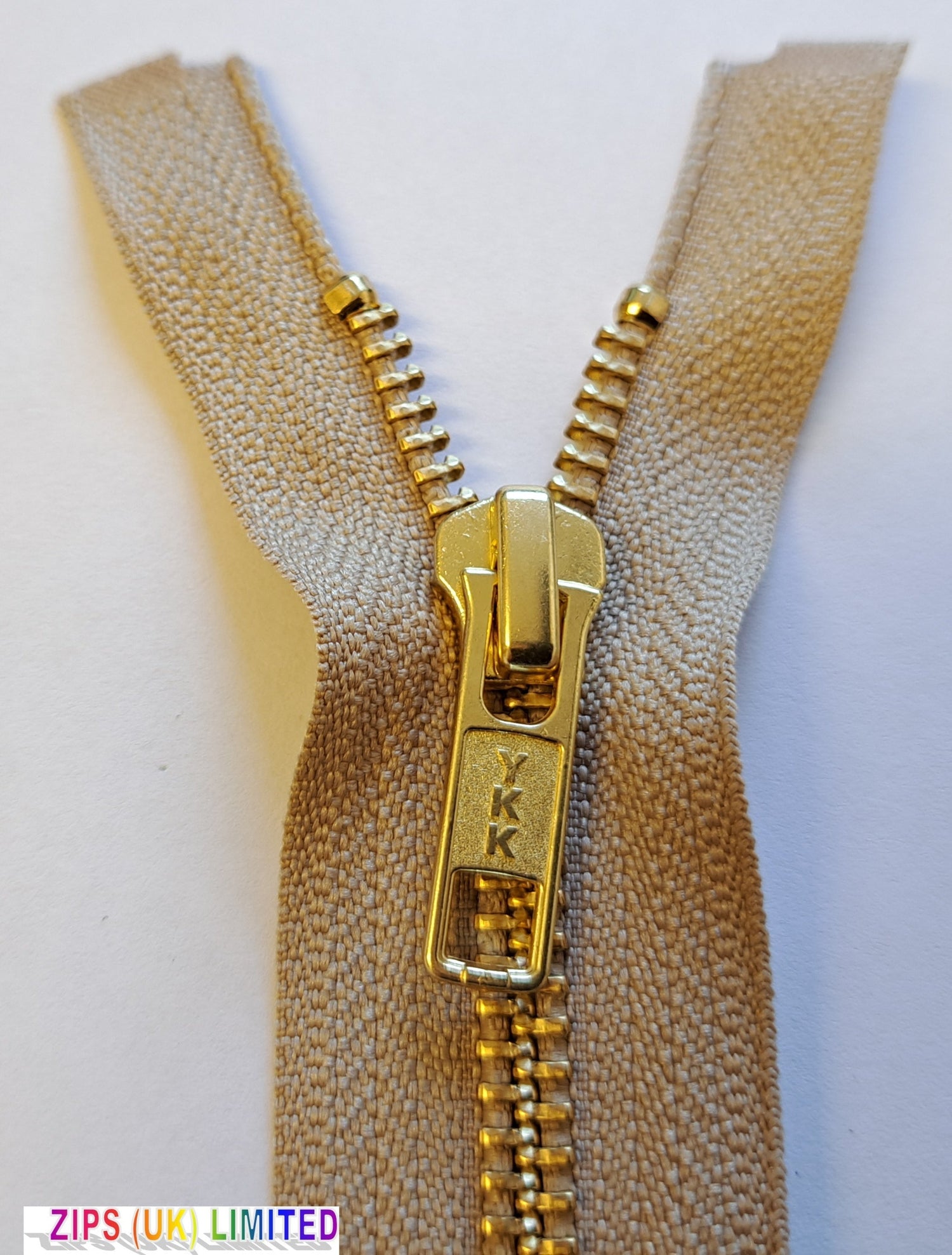 RGOR56 Golden Brass Heavy Weight Open End 76cm/30" Zip