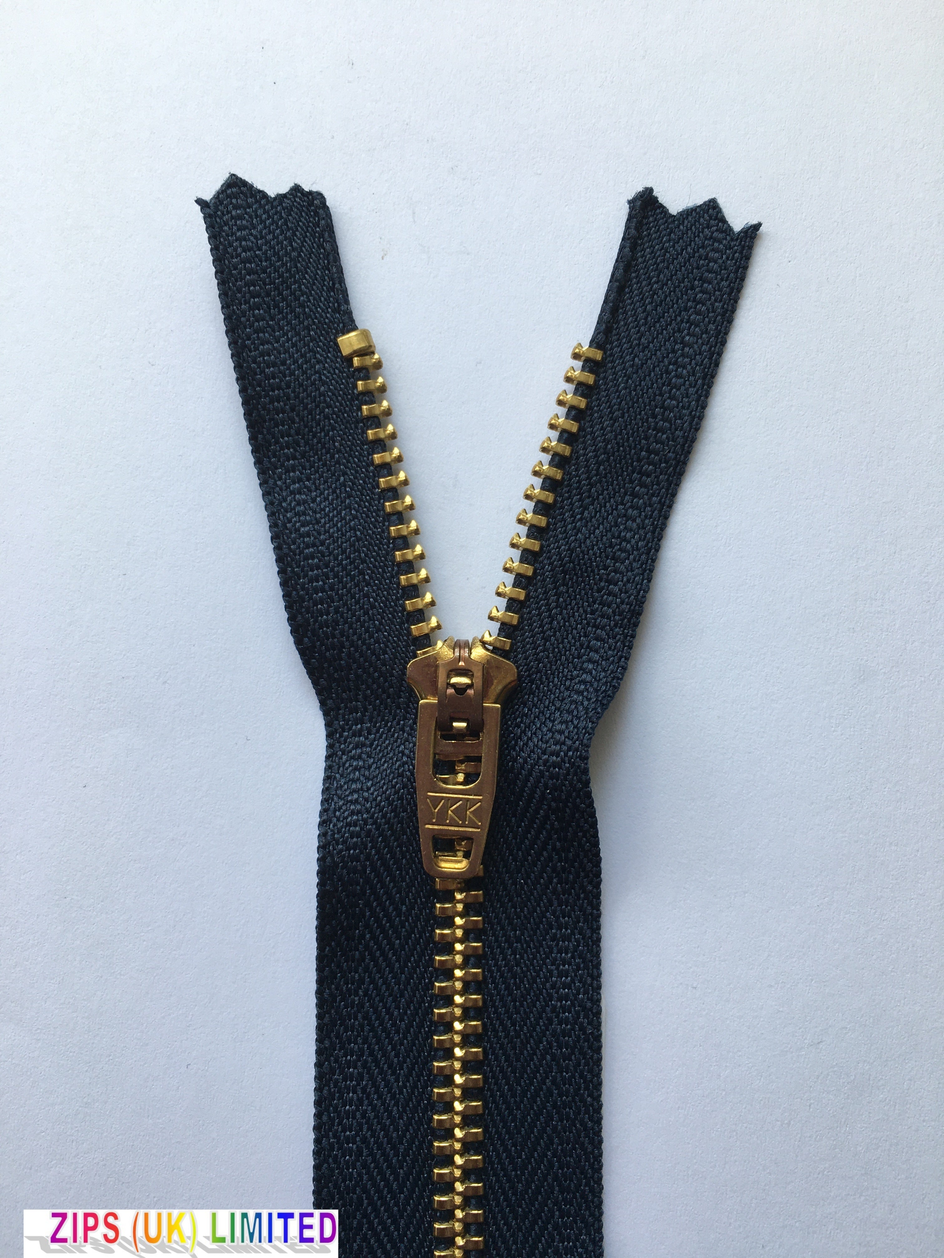 YGC459 Brass Jean Zip 15cm/6" Zip