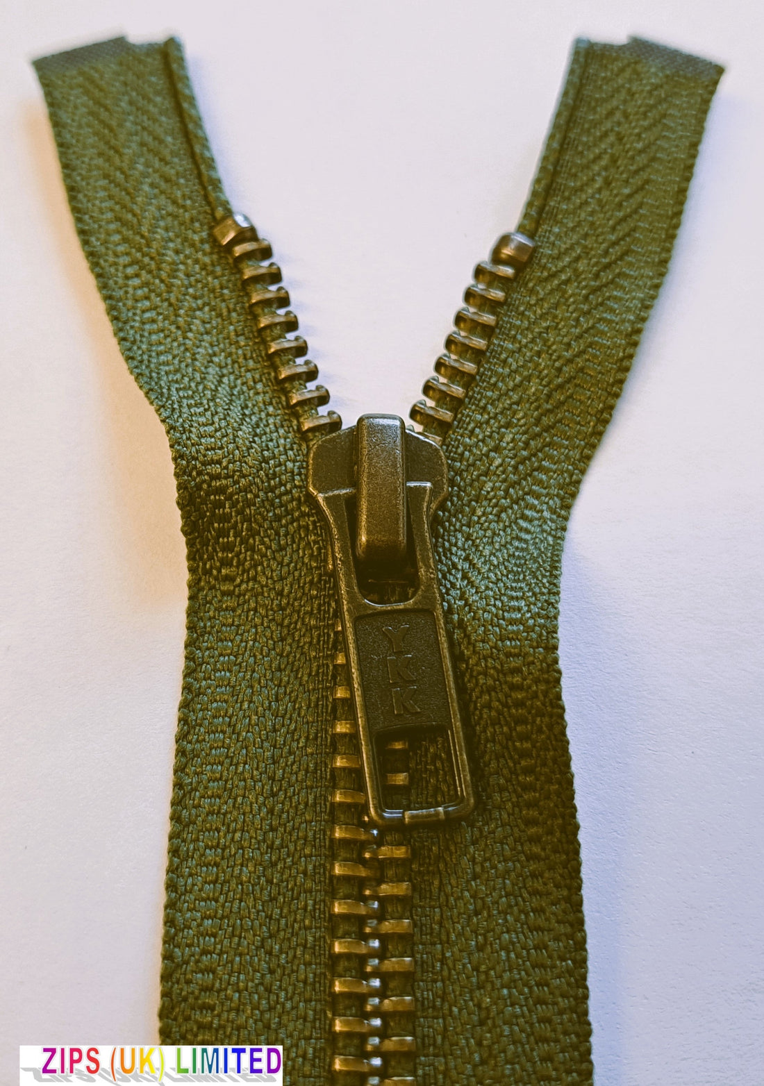 RGKBOR56 Antique Brass Heavy Weight Open End 76cm/30" Zip